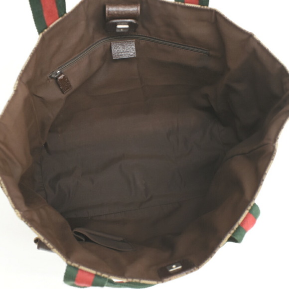 Gucci Canvas Jacquard Bag Shoulder GG Beige - Picture 8 of 8